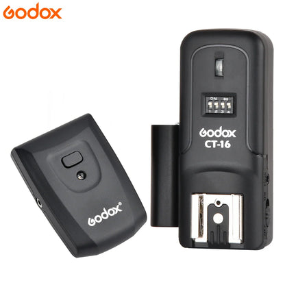 Godox CT-16 16-Channel Wireless Flash Trigger Transmitter & Receiver Set for Canon Nikon Pentax Studio Speedlite