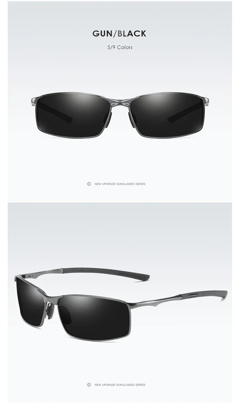 Aoron Polarized Sunglasses – UV400 Anti-Glare Metal Frame Driving Glasses for Men & Women
