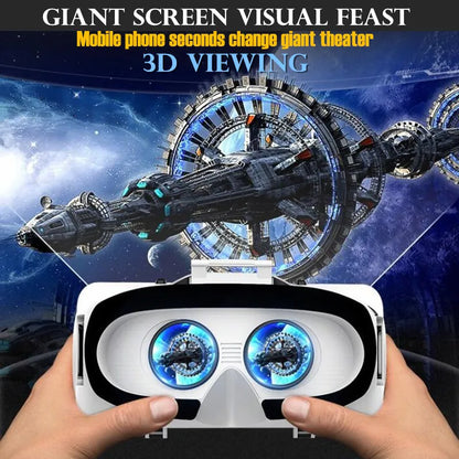 Virtual Reality VR Glasses — IMAX 3D Headset with Google Cardboard for 4.5–6.53" Phones, Game Joystick Support