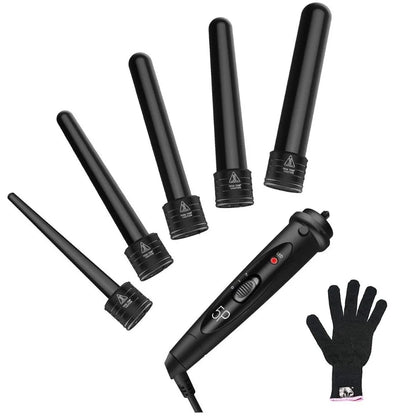 5-in-1 Rotating Hair Curler – Professional Salon Multifunctional Curling Iron with Interchangeable Barrels