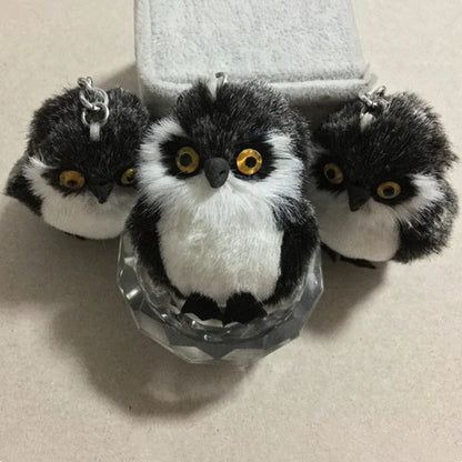 Cute Tiny Plush Faux Rabbit Fur Owl Keychain – Mini Animal Bag & Car Trinket Jewelry Gift for Women & Girls