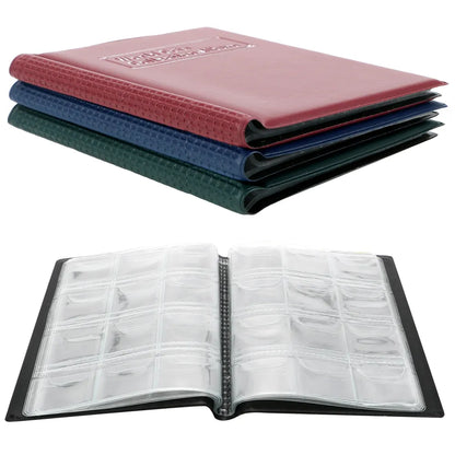 NICEYARD PU Leather Coins Collection Album - 120/60 Pockets Money Organizer Storage Book with PVC Film