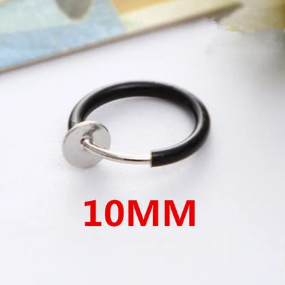 Unisex Clip-On Earrings – Invisible No-Piercing Spring Ear Cuffs, Small Circle Gold/Silver/Black Plated Jewelry for Women & Men