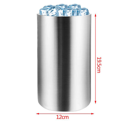 UPORS Stainless Steel Wine Cooler Bucket – Double Wall Bottle Holder for Champagne, Beer & Ice, Bar Chiller Tool