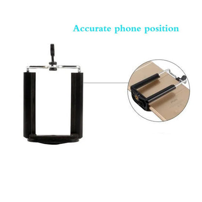 FGHGF Black Phone Holder Tripod Stand with 1/4 Inch Screw Hole Selfie Stick Clip Accessories