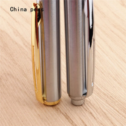 High Quality 039 Push Ballpoint Pen – Gold & Silver Medium Nib Writing Pen for Business, Office & School Supplies