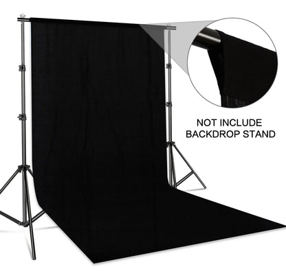 SH Cotton Photo Background Cloth with Rod Pocket – White, Black & Green Screen Chromakey Backdrops for Studio