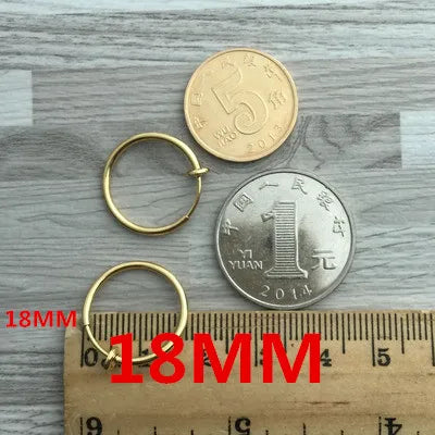 Unisex Clip-On Earrings – Invisible No-Piercing Spring Ear Cuffs, Small Circle Gold/Silver/Black Plated Jewelry for Women & Men