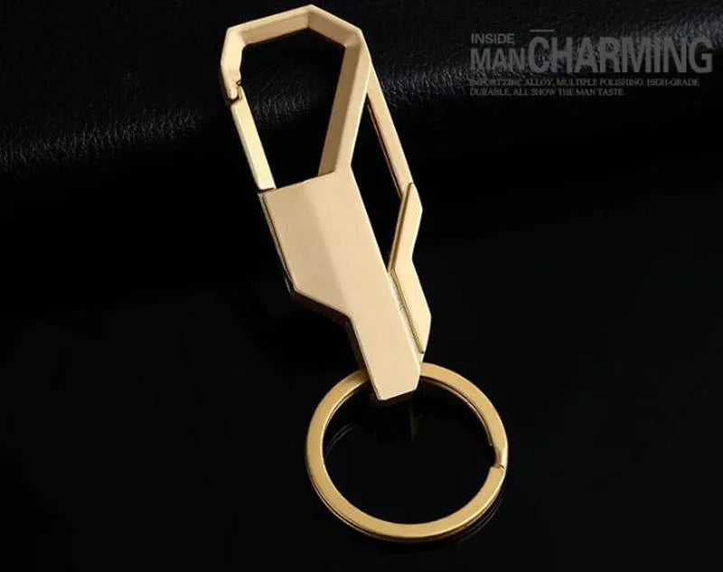 3-Color Silver Metal Keychain – Classic Inlay Key Ring, Romantic Gift for Men & Women