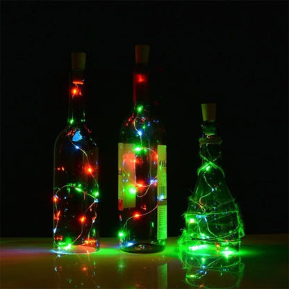 Solar Wine Bottle Lights – 10LED/15LED/20LED Cork Shape Fairy Lights, Copper Wire Garland for Christmas & Home Room Decoration