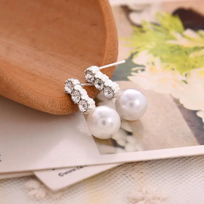 Fashion Pearl Bean Crystal Earrings for Women & Girls – Elegant Everyday Jewelry