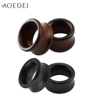 8–25mm Black Wood Ear Plugs – Body Jewelry Gauges, Tunnels & Stretchers for Piercing