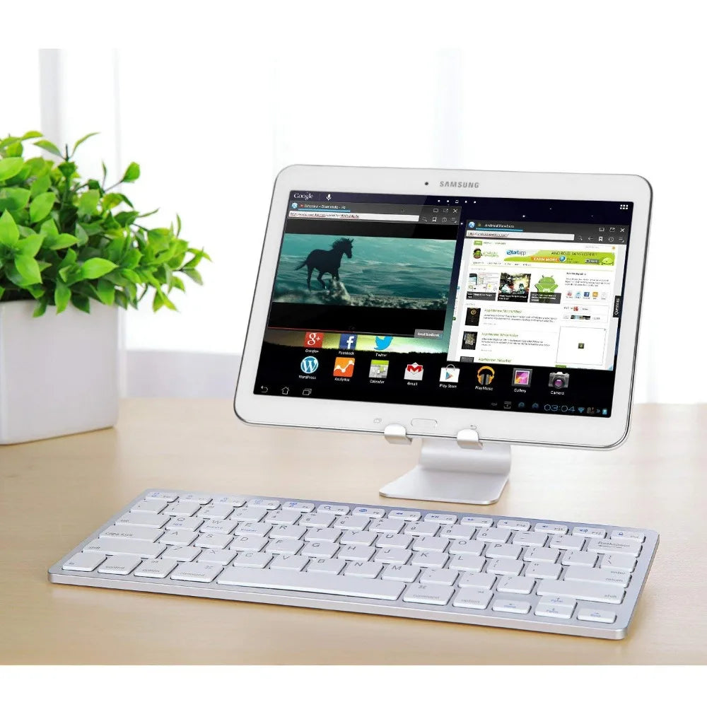 Ultra Slim Hebrew Bluetooth Wireless Keyboard – Low Noise, Compatible with iOS, iPad, Android Tablets & Windows