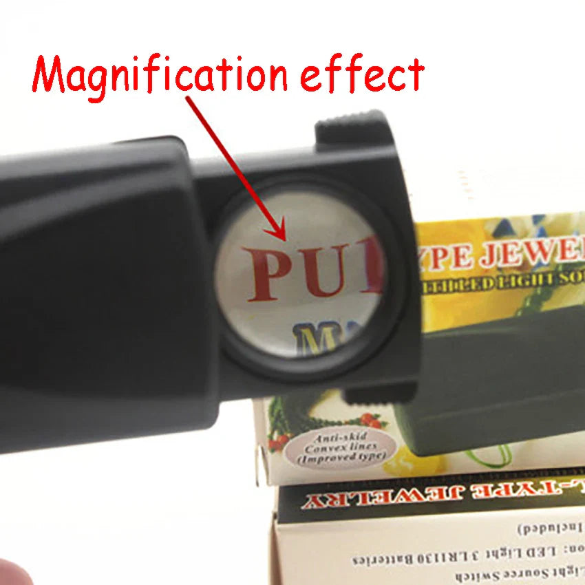 Portable 30X LED Magnifier — Acrylic Lens for Jewelry Appraisal, Reading, Sewing & Seniors