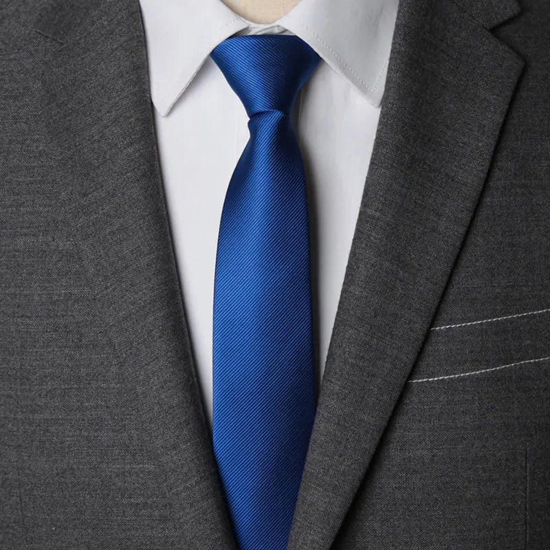 Men’s Zipper Necktie – 6cm Solid Lazy Tie for Business, Wedding & Fashion Accessories