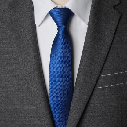 Men’s Zipper Necktie – 6cm Solid Lazy Tie for Business, Wedding & Fashion Accessories