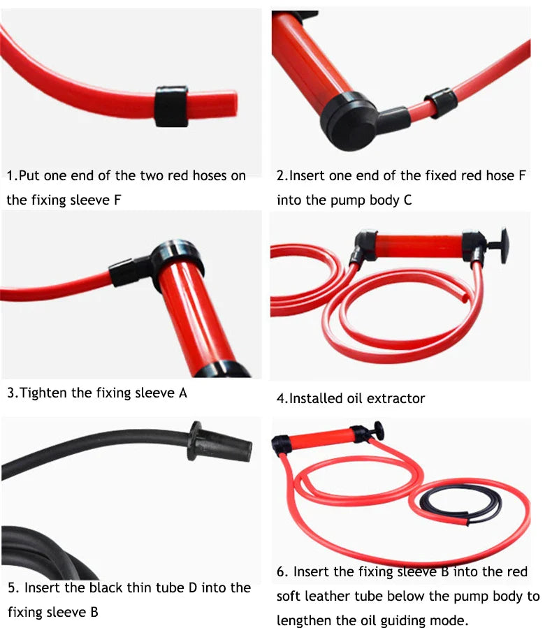 Portable Manual Oil Pump – Hand Siphon Tube for Liquid, Gas, Fuel Transfer, High-Quality Suction Pump & Inflatable Hose