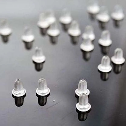 100pcs 5mm Clear Silicone Earring Backs – Soft Rubber Safety Round Stopper Jewelry DIY Accessories Replacement