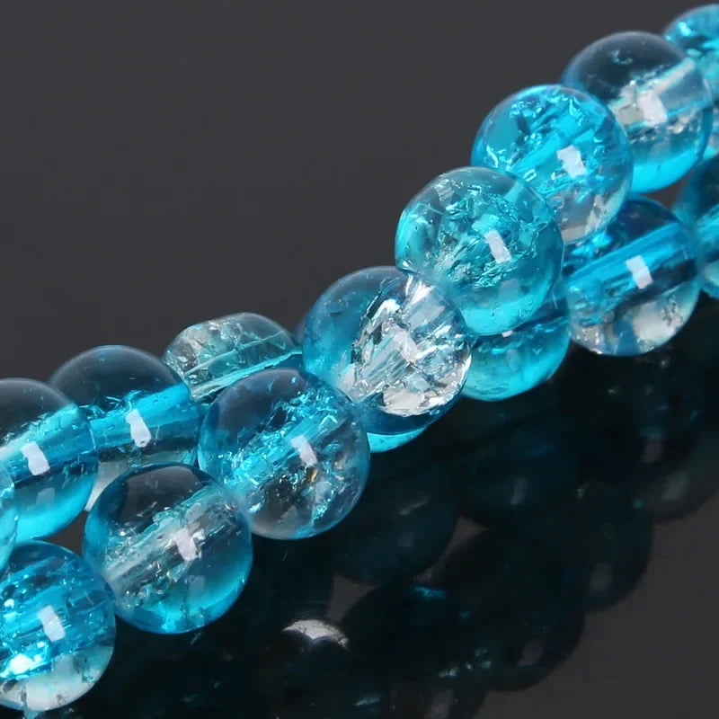 Crystal Glass Crackle Beads - 4/6/8/10mm Round Spacer Charm Beads for DIY Jewelry Making