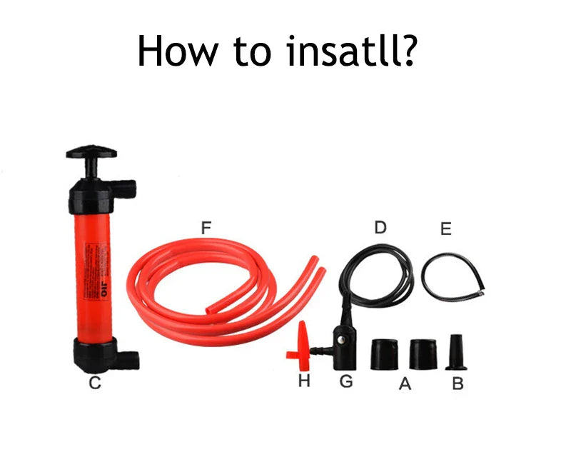 Portable Manual Oil Pump – Hand Siphon Tube for Liquid, Gas, Fuel Transfer, High-Quality Suction Pump & Inflatable Hose