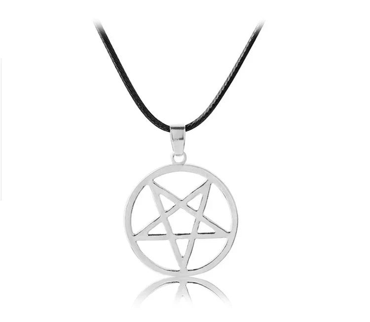 Fashion Black Butler Pentacle Necklace - Pentagram Lucifer Satan Logo Pendant for Men & Women