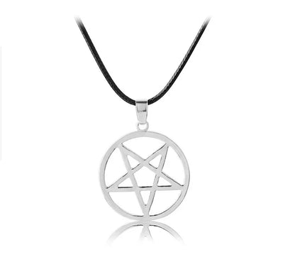 Fashion Black Butler Pentacle Necklace - Pentagram Lucifer Satan Logo Pendant for Men & Women