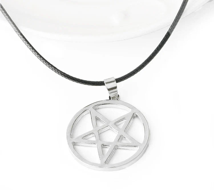 Fashion Black Butler Pentacle Necklace - Pentagram Lucifer Satan Logo Pendant for Men & Women