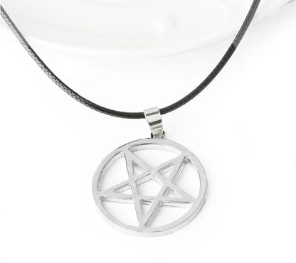 Fashion Black Butler Pentacle Necklace - Pentagram Lucifer Satan Logo Pendant for Men & Women