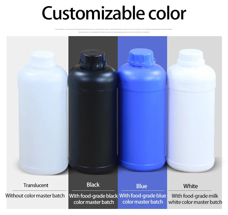 1000mL HDPE Refillable Plastic Bottle with Lid — Food Grade, Leakproof Container for Liquids, Agriculture & Pesticides, 1PCS