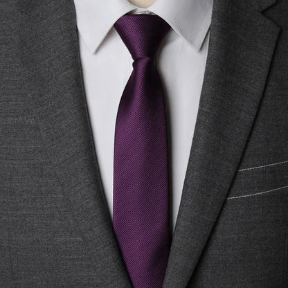 Men’s Zipper Necktie – 6cm Solid Lazy Tie for Business, Wedding & Fashion Accessories