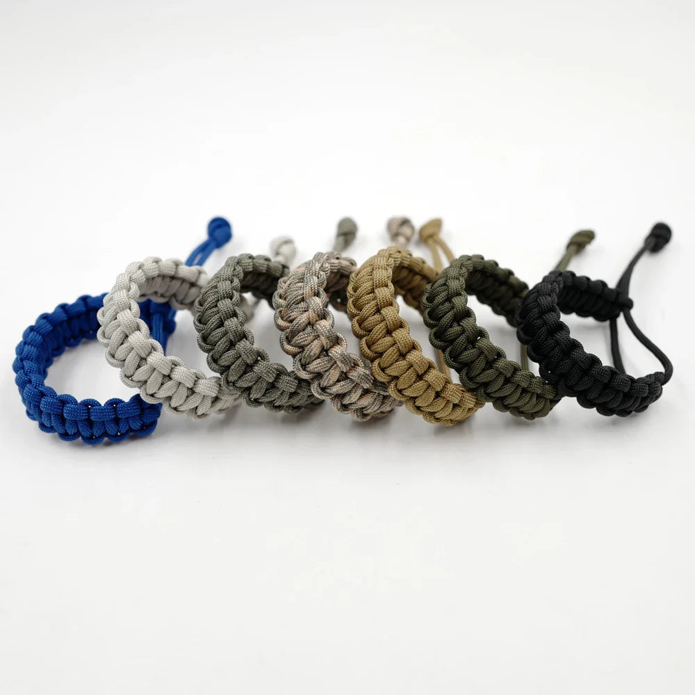 Adjustable Survival 550 Paracord Bracelet - Emergency Parachute Cord, Ideal for Camping, Hiking & Outdoor Adventures