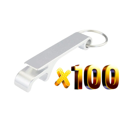 100pcs Custom Aluminum Can Opener Keychain — Portable Promotional Giveaway with Logo for Restaurants