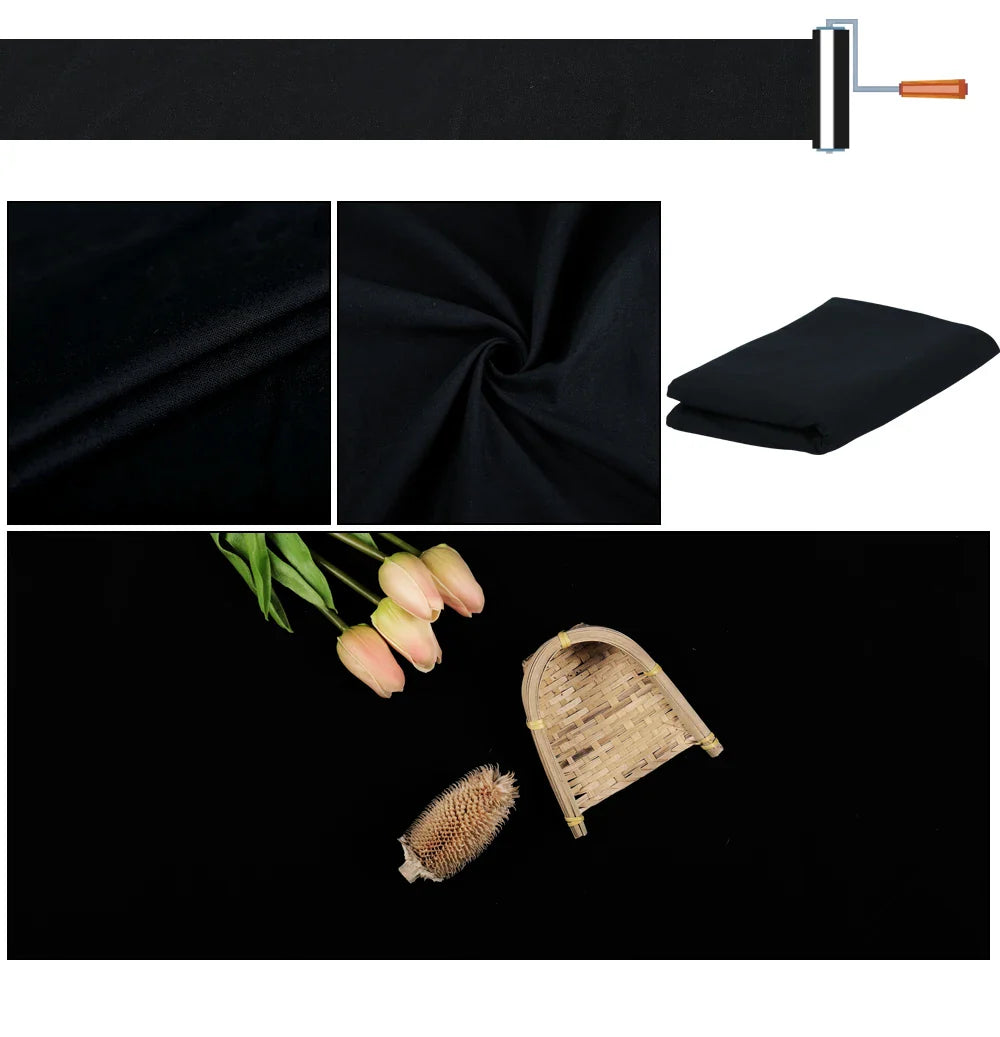 SH Cotton Photo Background Cloth with Rod Pocket – White, Black & Green Screen Chromakey Backdrops for Studio