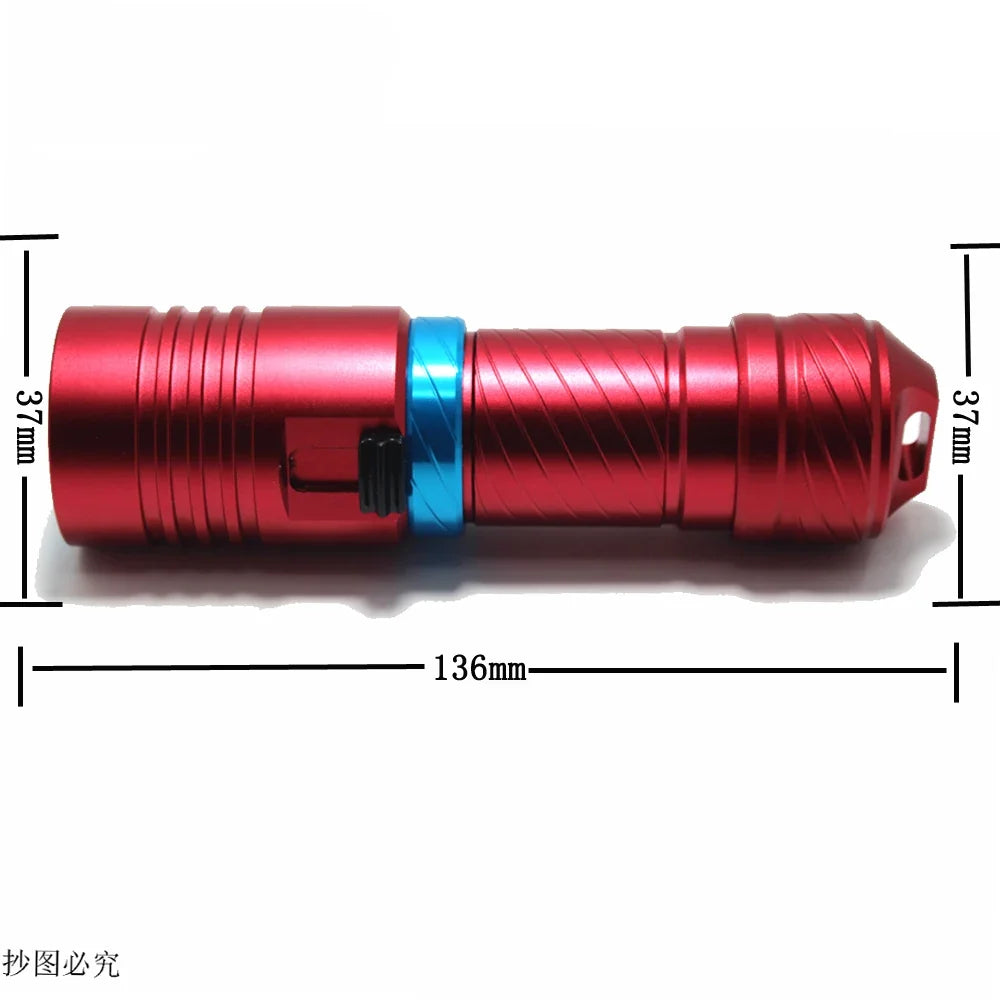 IPX8 Waterproof Diving Flashlight - 100M Underwater Professional Dive Light
