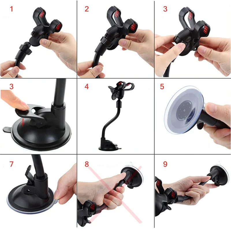 Guitar Phone Holder Stand — Street Singing & Song Lyrics Mobile Car Suction Cup Support