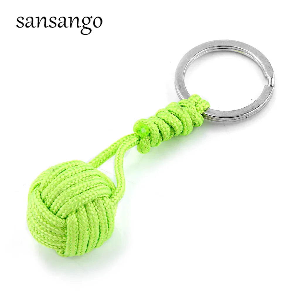 Woven Paracord Lanyard Keychain – Outdoor Survival Tactical Military Parachute Rope with Ball Pendant Keyring