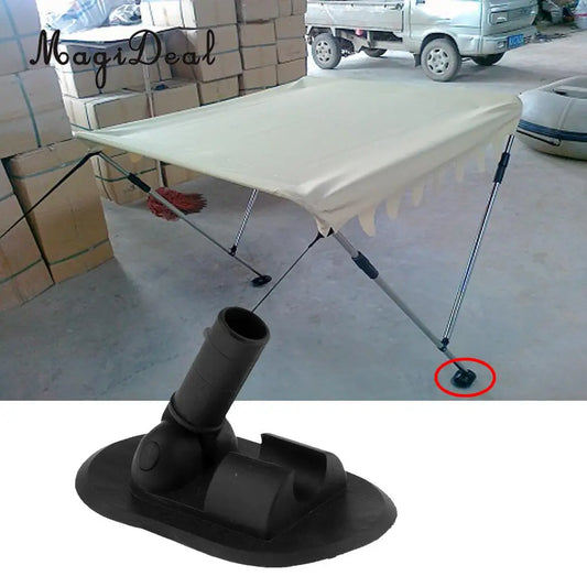 MagiDeal Speedboat Inflatable Fishing Boat Awning – PVC Sun Shade with Deck Mount, Black