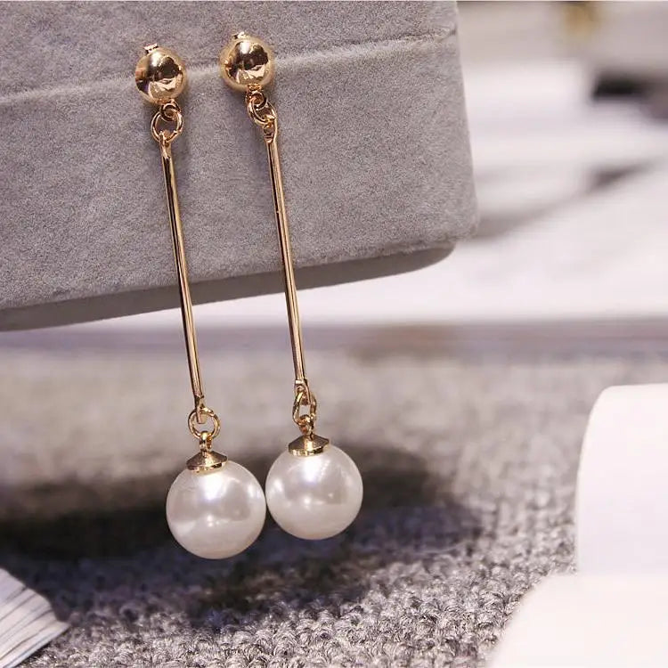 Fashion Pearl Bean Crystal Earrings for Women & Girls – Elegant Everyday Jewelry