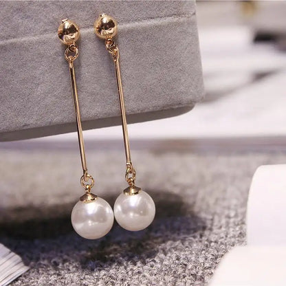 Fashion Pearl Bean Crystal Earrings for Women & Girls – Elegant Everyday Jewelry