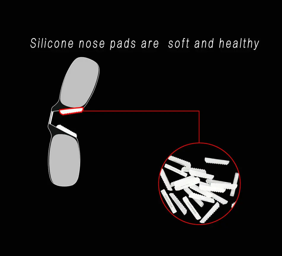 Men’s Nose Clip Reading Glasses – High-Quality Portable Transparent Eyewear for Seniors with Case
