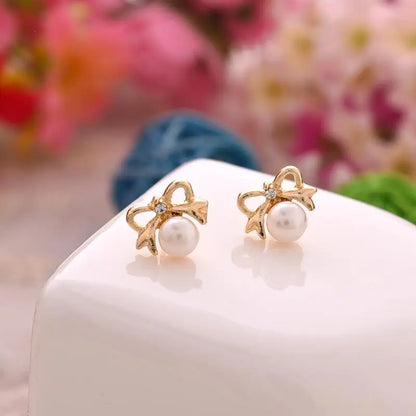 Fashion Pearl Bean Crystal Earrings for Women & Girls – Elegant Everyday Jewelry