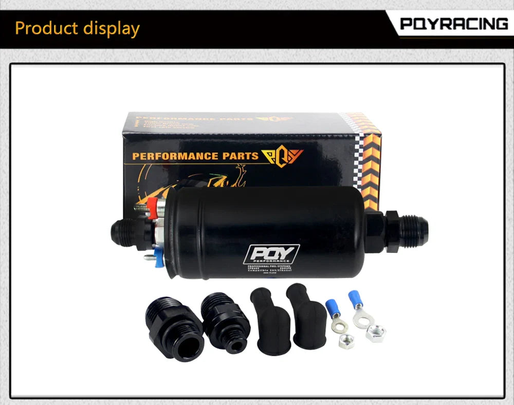 PQY EFI 380LH 1000HP External Fuel Pump – E85 Compatible, Top Quality 044 Style, Model PQY-FPB003-QY