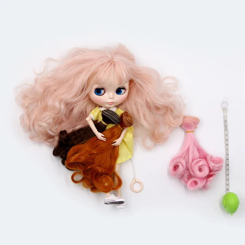 Msiredoll BJD Wig Accessories - Gradient Color Doll Hair for 1/3 1/4 1/6 1/12 DIY Wigs