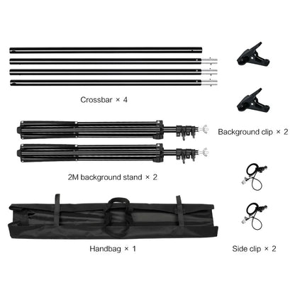 Adjustable Photo Backdrop Stand - 2.6 x 3M Telescopic Background Support System with Carry Bag