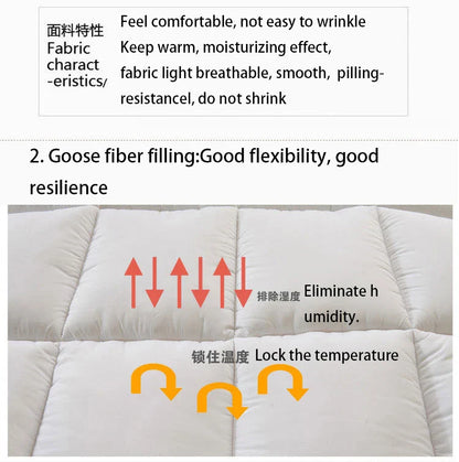 VESCOVO Thick Goose Down Fiber Mattress Topper – Single, Twin & Queen Size Bed Mattress Pad