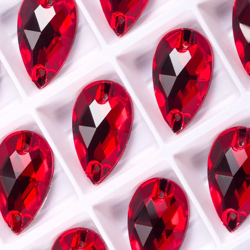 AAAAA Tear Drop Rhinestones — High-Quality Sew-On Stones for Dress, Bag, Garment & Shoe Decoration