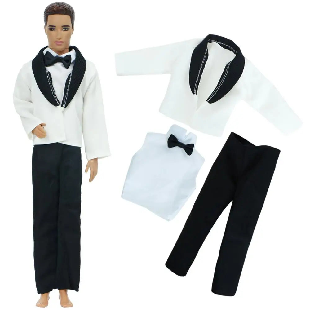 Handmade 1/6 Doll Outfit for 12-Inch Boy Doll — Men’s Formal Suit with Shirt, Coat, Trousers & Shoes, 30cm Toy Clothes