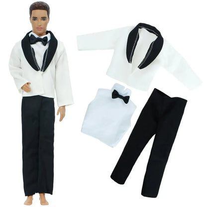 Handmade 1/6 Doll Outfit for 12-Inch Boy Doll — Men’s Formal Suit with Shirt, Coat, Trousers & Shoes, 30cm Toy Clothes