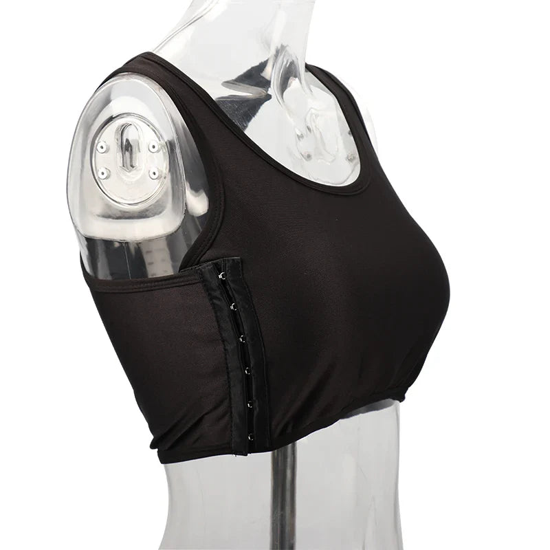 Women’s Breast Binder – Transboy Lesbian Corset Vest with Side Buckle, Summer Short Tank Top Shaper Bustier