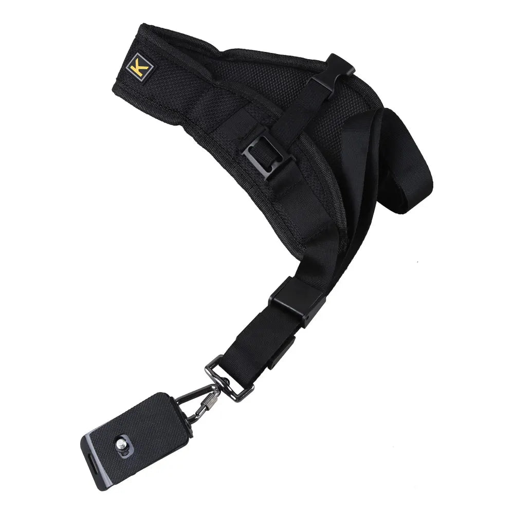 Black Double Dual Camera Shoulder Strap — Quick-Release Adjustable Sling Belt for Canon Nikon Sony DSLR Cameras